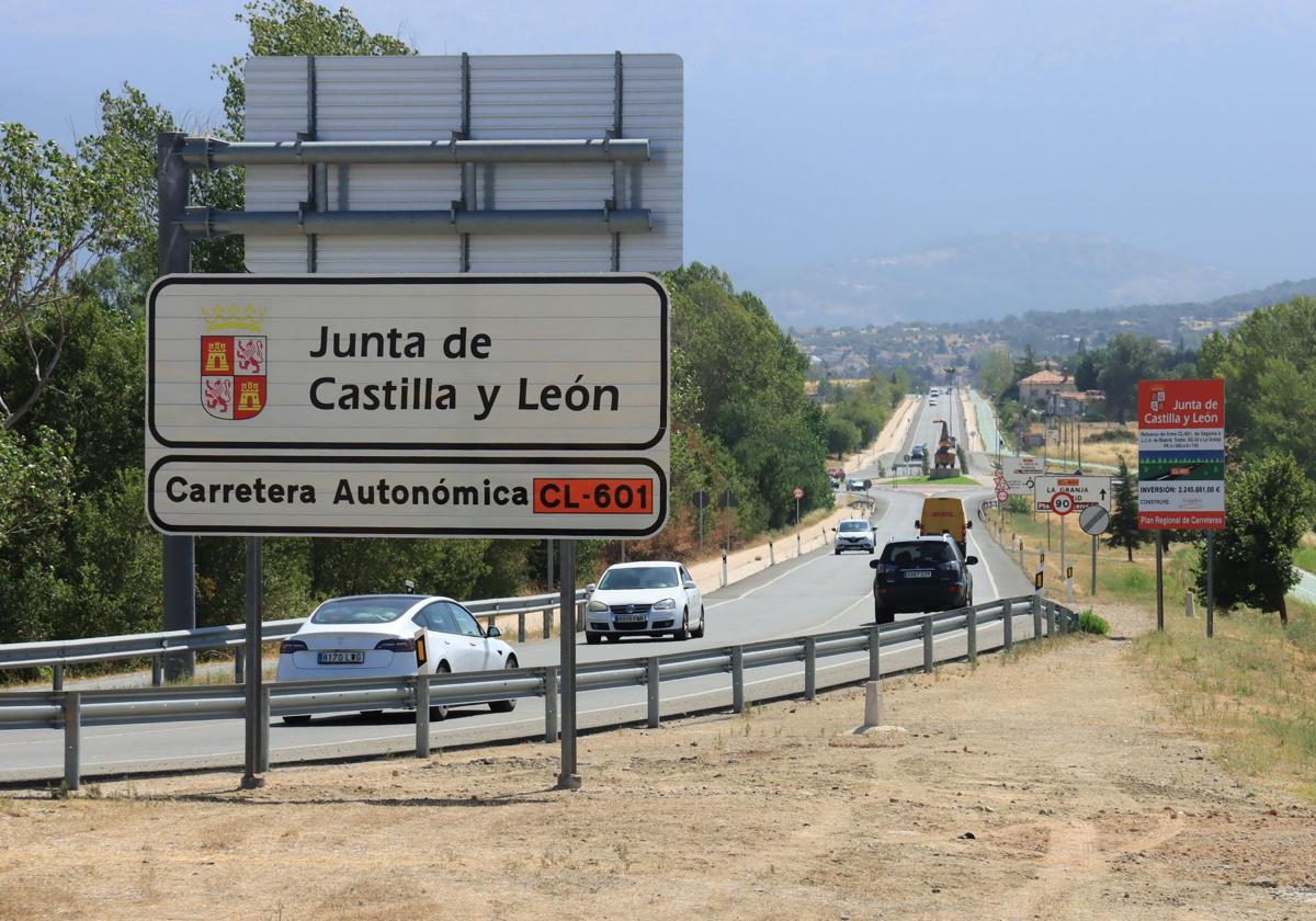 Carretera CL-601 en las inmediaciones de la SG-20.