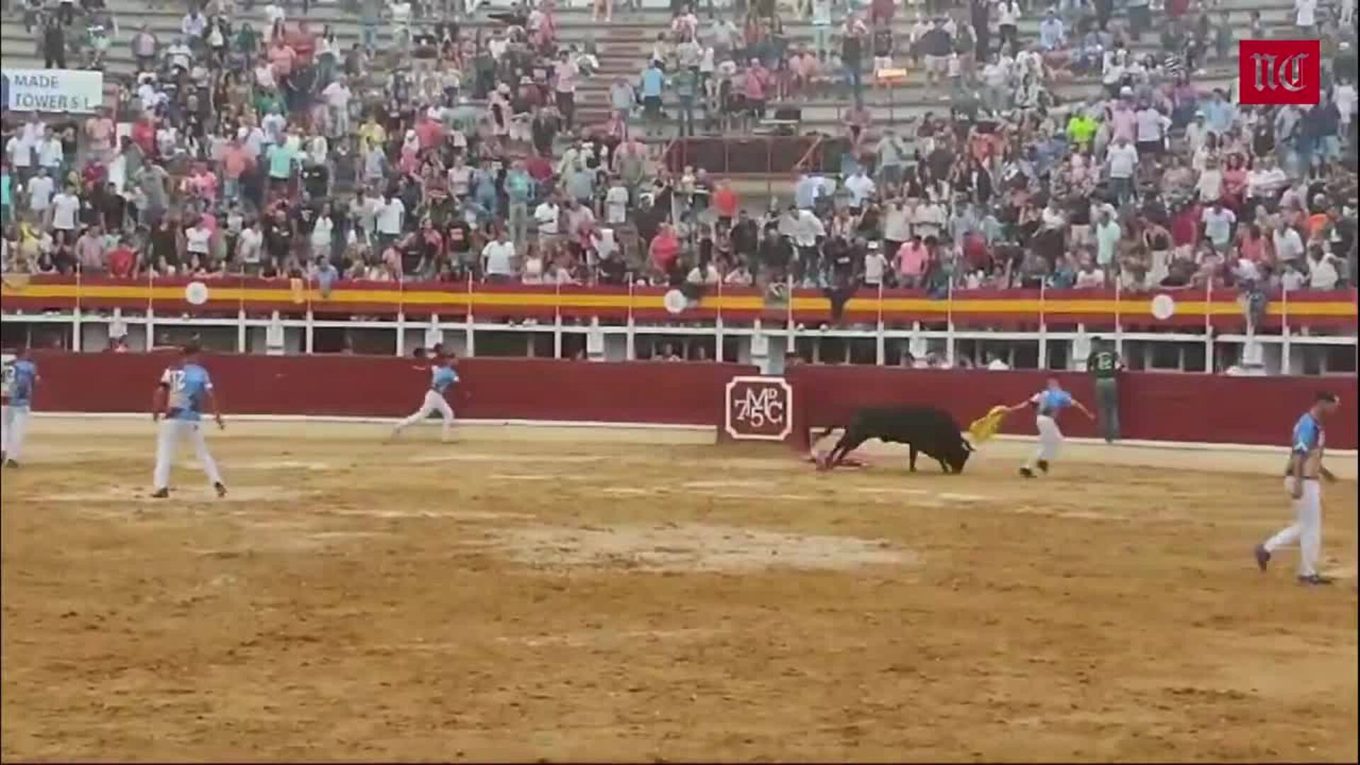 Cogida a Mario Parrado en el Concurso de Cortes de las Fiestas de Medina del Campo
