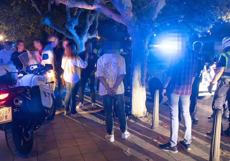 Los agentes detienen al autor del robo con violencia en el paseo de Moreras.