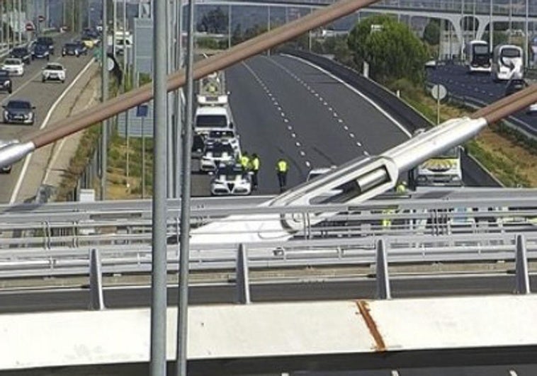Fotografía de las cámaras de la Dirección General de Tráfico donde se ha producido el choque frontal.