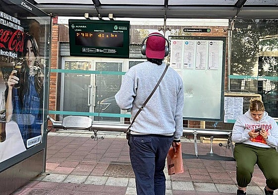 Un viajero observa una pantalla sin información por la avería.