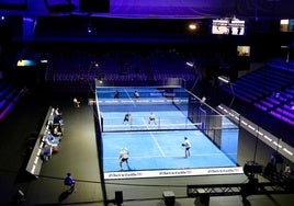 Aspecto de la pista instalada en el polideportivo Pisuerga.
