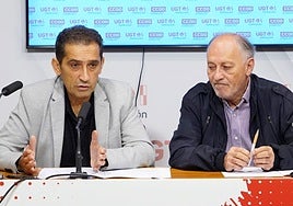 Fernando Fraile y Vicente Andrés (CC OO) y Faustino Temprano y Raúl Santa Eufemia (UGT) este viernes.