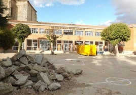 El patio del colegio ya muestra algunas señales de los trabajos.