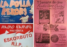 Carteles promocionales de actividades realizadas por Radio Caribú.