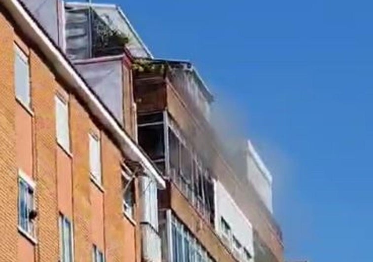 Incendio en una vivienda del Paseo de San Vicente de Valladolid.