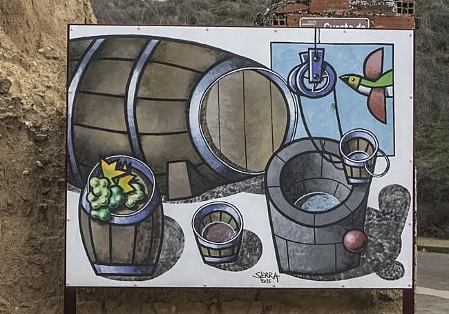 mural de Manuel Sierra con el Pozo de Celestina.