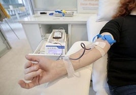 Imagen de archivo de una donación de sangre en Valladolid.