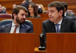 El presidente de la Junta de Castilla y León, Alfonso Fernández Mañueco y el exvicepresidente, Juan García-Gallardo.