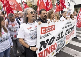 Manifestación contra el cierre de la planta de Bimbo en Valladolid