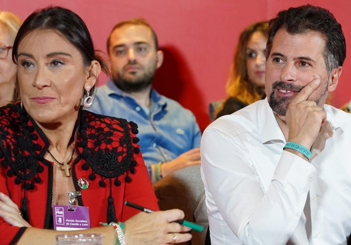 Ana Sánchez y Luis Tudanca en el comité regional que el jueves aprobó las primarias del PSOE regional que ha anulado Ferraz.