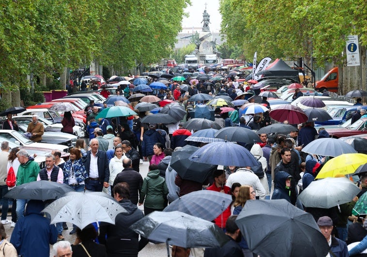 El Paseo Central del Campo Grande, atestado de curiosos y coches.