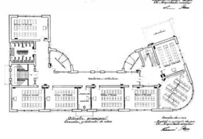 Planos de las Escuelas Graduadas de la Calle Fructuoso García.