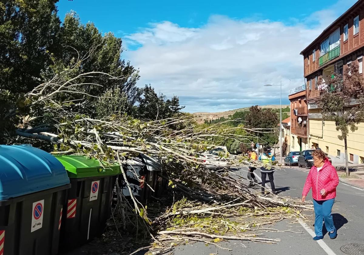 Los restos del huracán Kirk dejan un herido en Segovia golpeado por una puerta