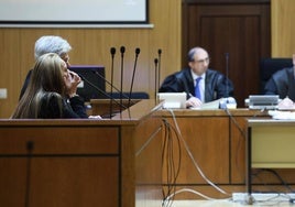 La acusada Sheila Jiménez, en el banquillo de la Audiencia, este miércoles.