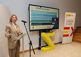 Isabel Clavero, durante la jornada de comercio exterior en la Cámara de Comercio.