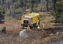 Varios efectivos participan en las labores de extinción de un incendio el pasado julio.