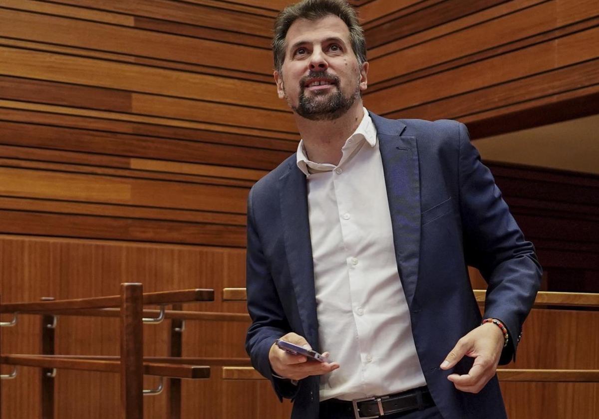 Luis Tudanca, esta semana en un pleno en Las Cortes de Castilla y León.