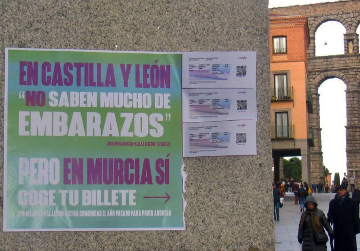 Cartel de una campaña que se llevó a cabo el año pasado en Segovia sobre el derecho a abortar en el lugar de residencia de cada mujer.