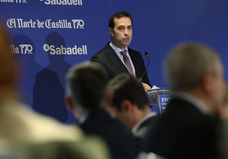 El ministro de Economía, Carlos Cuerpo, durante su intervención en el encuentro empresarial de El Norte de Castilla.