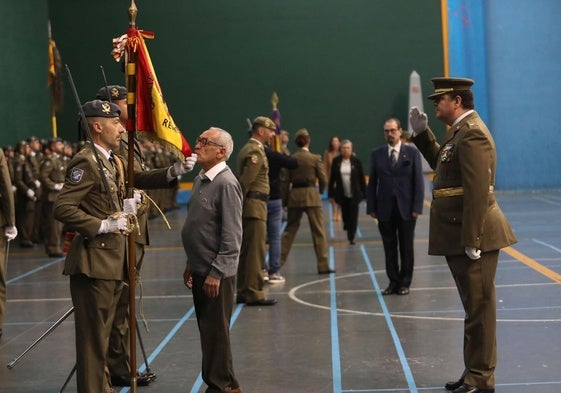 Jura de bandera en el Pabellón de Eras de Santa Marina, este sábado.