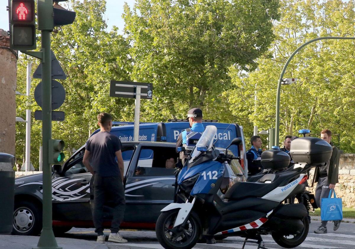 Control de tráfico de la Policía Local de Segovia.