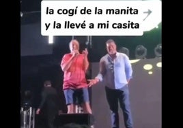 Fragmento del vídeo en el que se ve al alcalde cantar la canción.