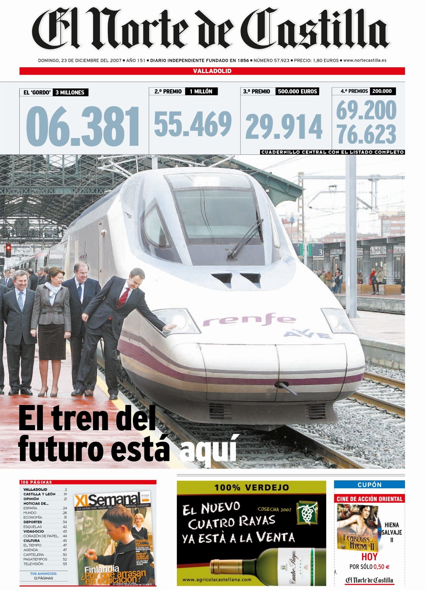 El tren de alta velocidad, AVE, llega a Valladolid.