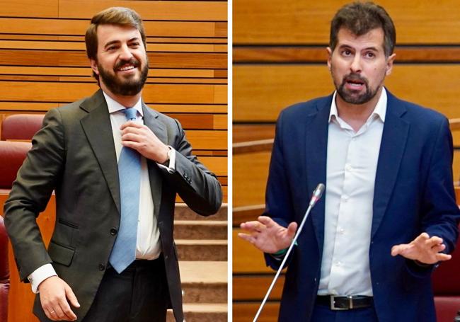 García-Gallardo (Vox) y Tudanca (PSOE), en las Cortes regionales.