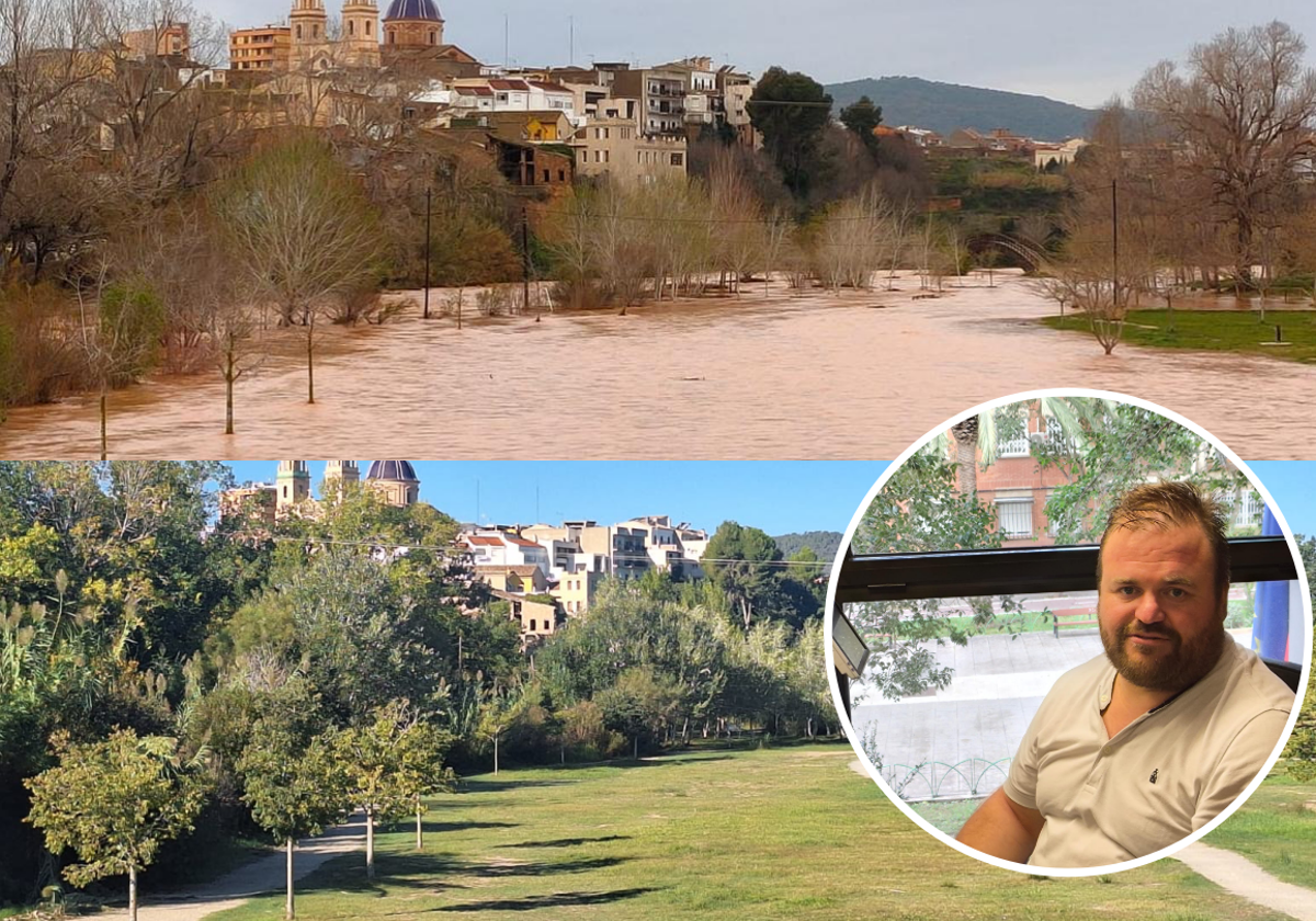 Imágenes de antes y después de la inundación de Ribarroja (Valencia).