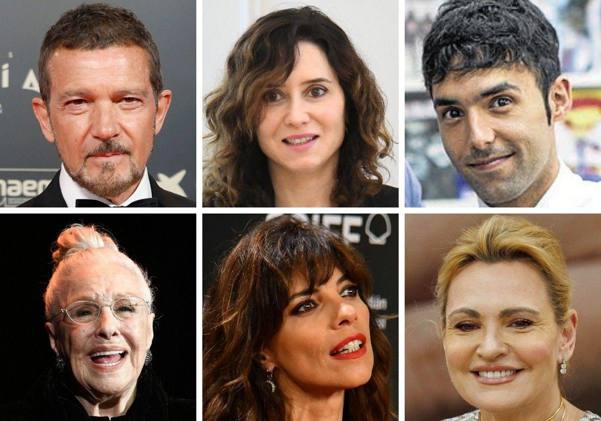 Antonio Banderas, Isabel Díaz Ayuso, Mago Pop, Lola Herrera, Maribel Verdú y Ainhoa Arteta.