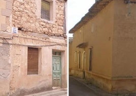 Dos de las viviendas rurales más baratas de Valladolid, localizadas en Valdearcos de la Vega (i) y Villafrades de Campos (d).