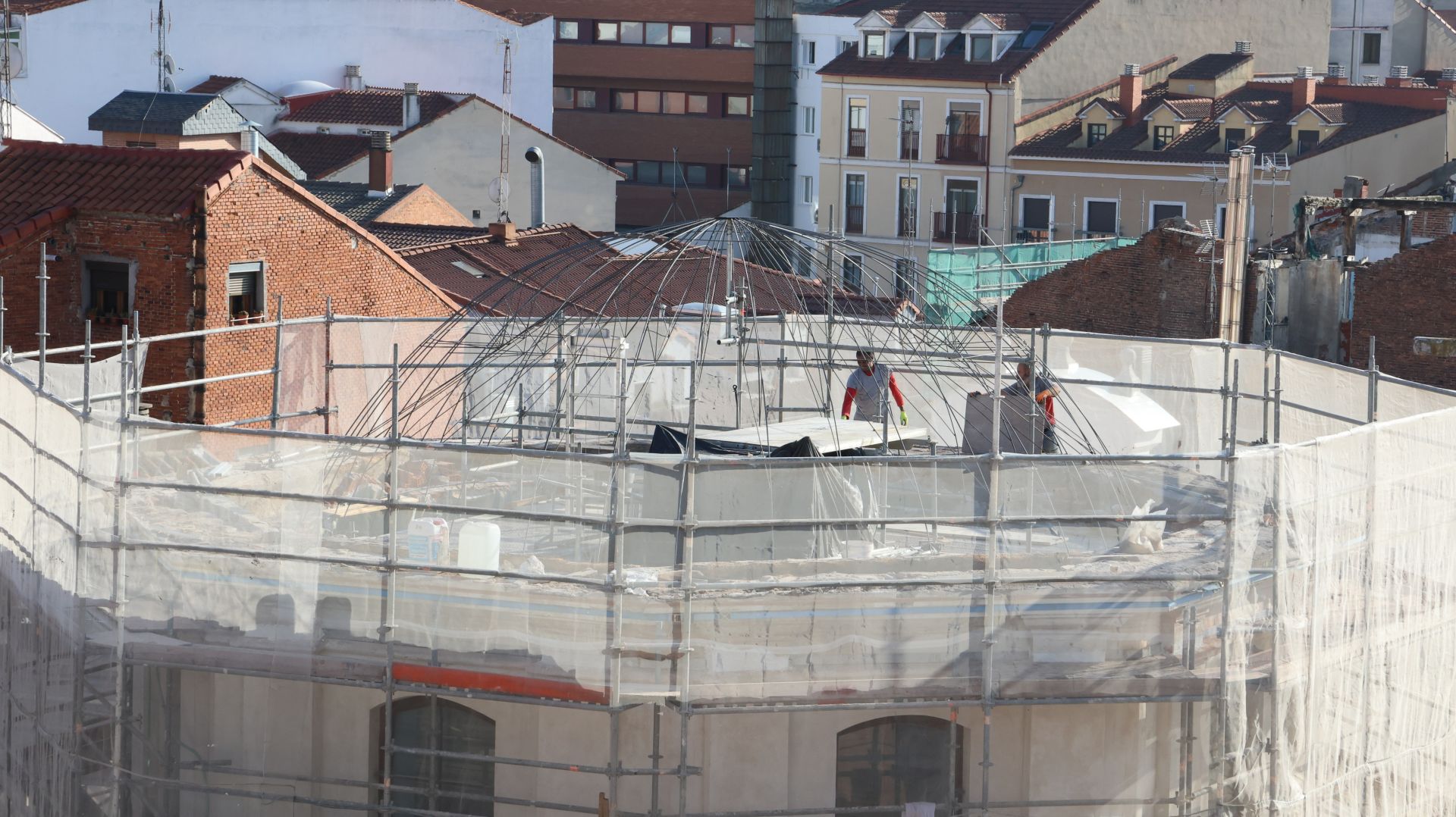 Las imágenes de las obras de restauración de la cúpula de la Vera Cruz