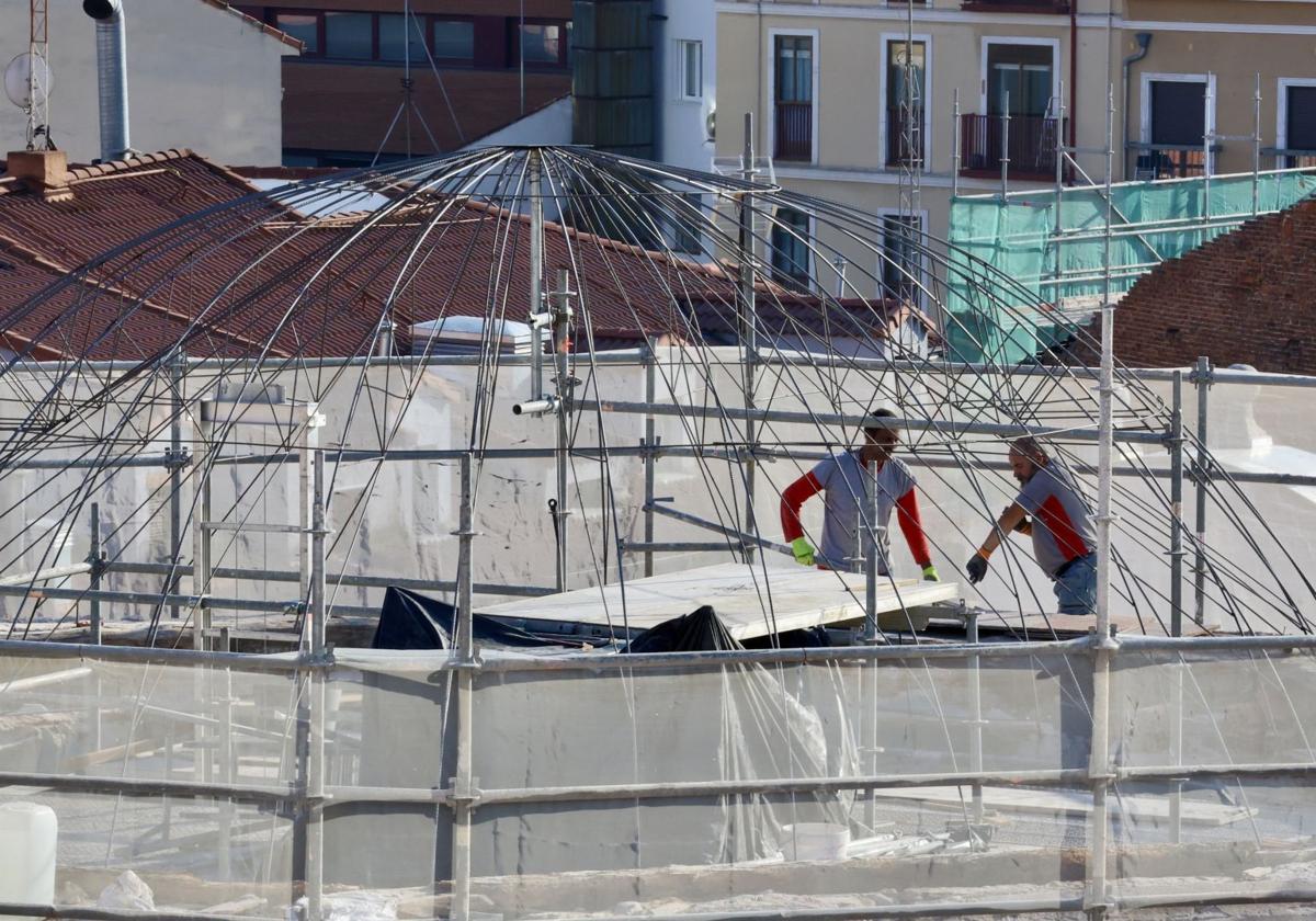 Las imágenes de las obras de restauración de la cúpula de la Vera Cruz