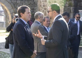 Fernández Mañueco y Adrián Barbón, en tierras abulenses, este sábado.