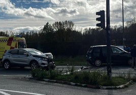 Los servicios de Emergencias en el lugar del suceso en Burgos.