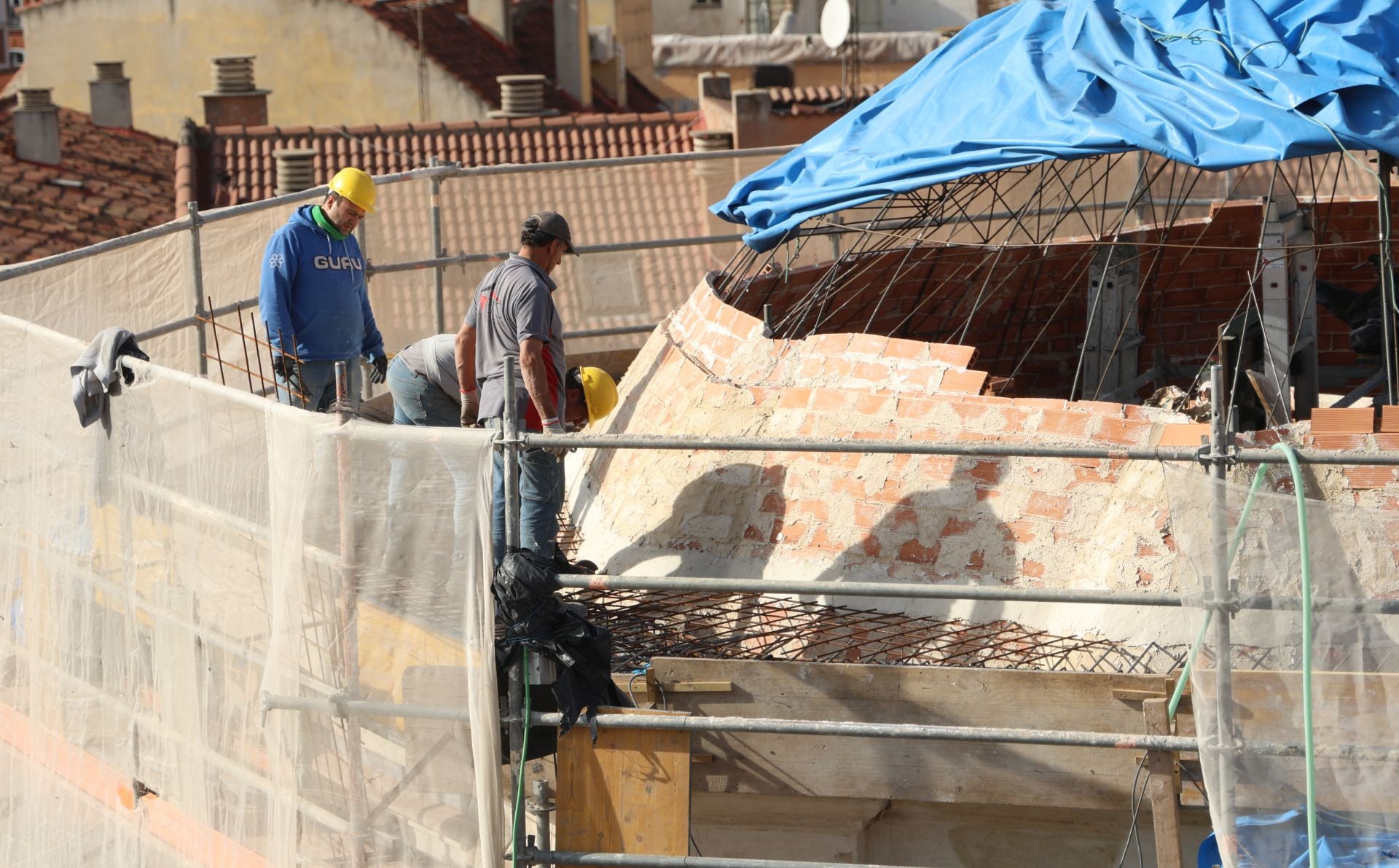 Los avances en las obras de restauración de la cúpula de la Vera Cruz, en imágenes