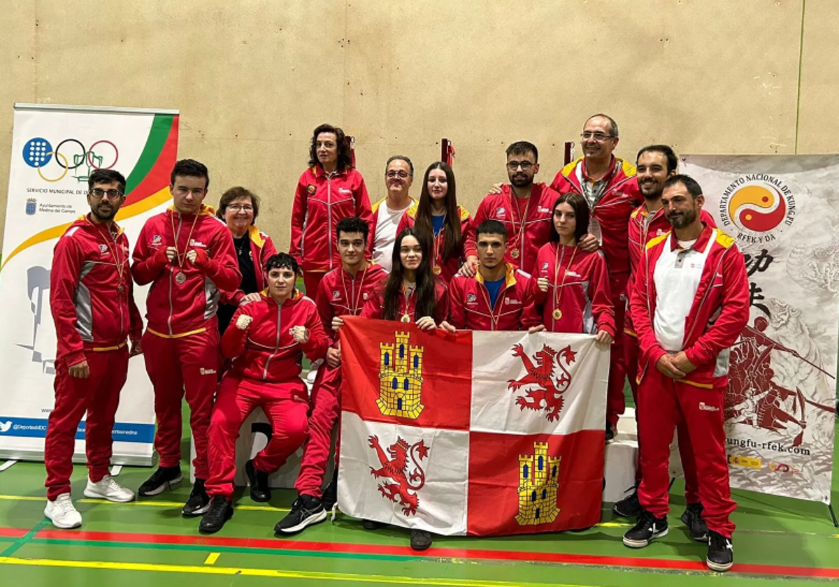 Algunos de los representantes de Castilla y León en el Campeonato de España de Kung Fu