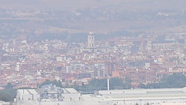 La calima vista desde el cerro de San Cristobal de Valladolid.
