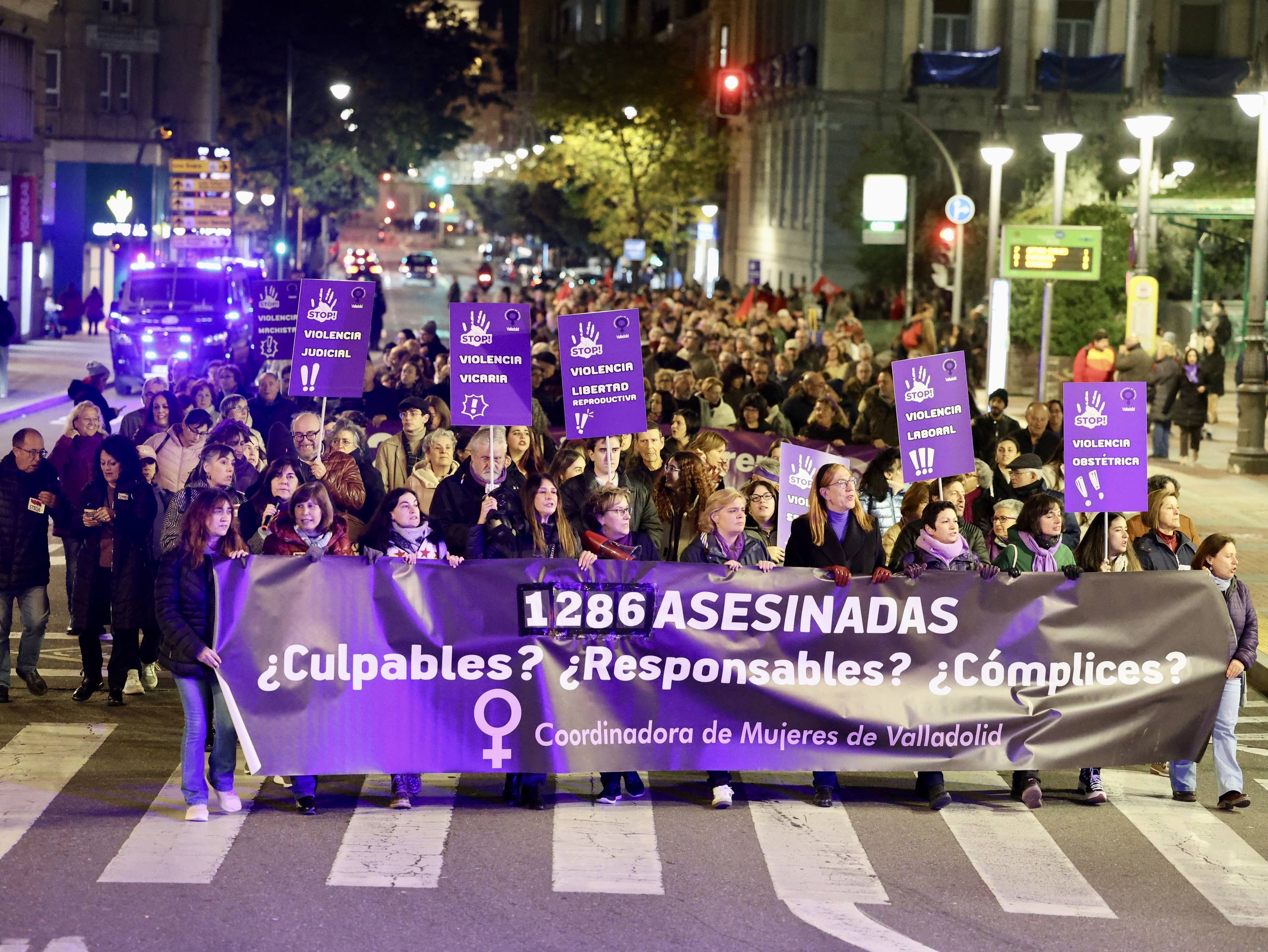 La manifestación por el 25-N en Valladolid, en imágenes