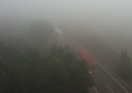 Aspecto de la A-62 a su paso por Valladolid, a las ocho y media de la mañana de este miércoles.