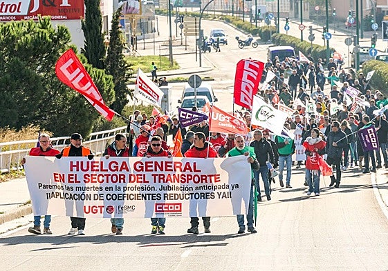 Manifestación de los conductores de Auvasa, el pasado 28 de octubre.