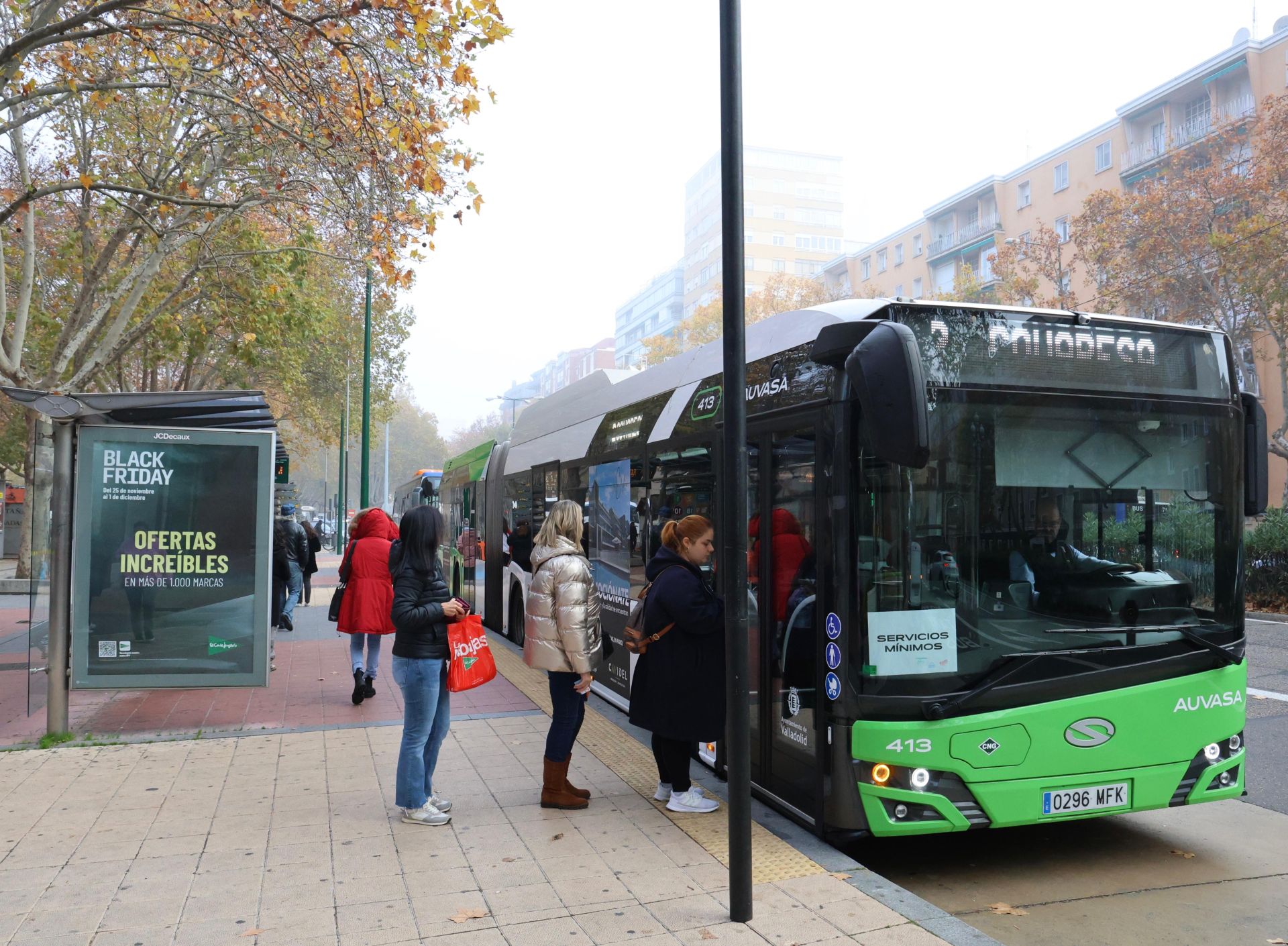 Primera jornada de la huelga de Auvasa en Valladolid