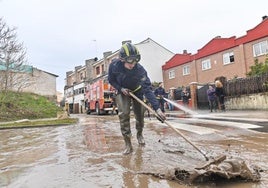 Inundaciones en Viana de Cega tras el paso de la borrasca Juan.