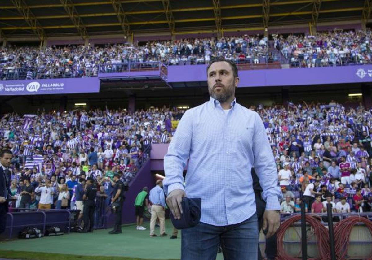 Sergio González, antes del partido en el que logró el ascenso con el Real Valladolid en 2018