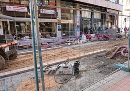 Obras en la calle Don Sancho.