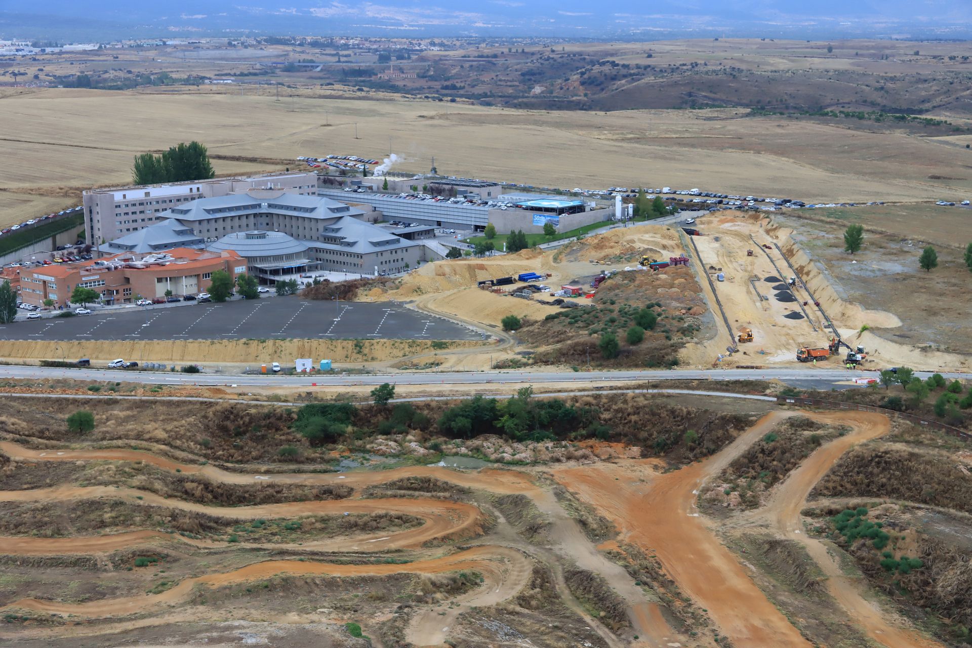 Vista aérea de las obras de ampliación del Hospital General de Segovia.