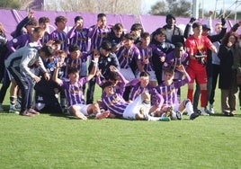 los jugadores celebran la clasificación sobre el campo.