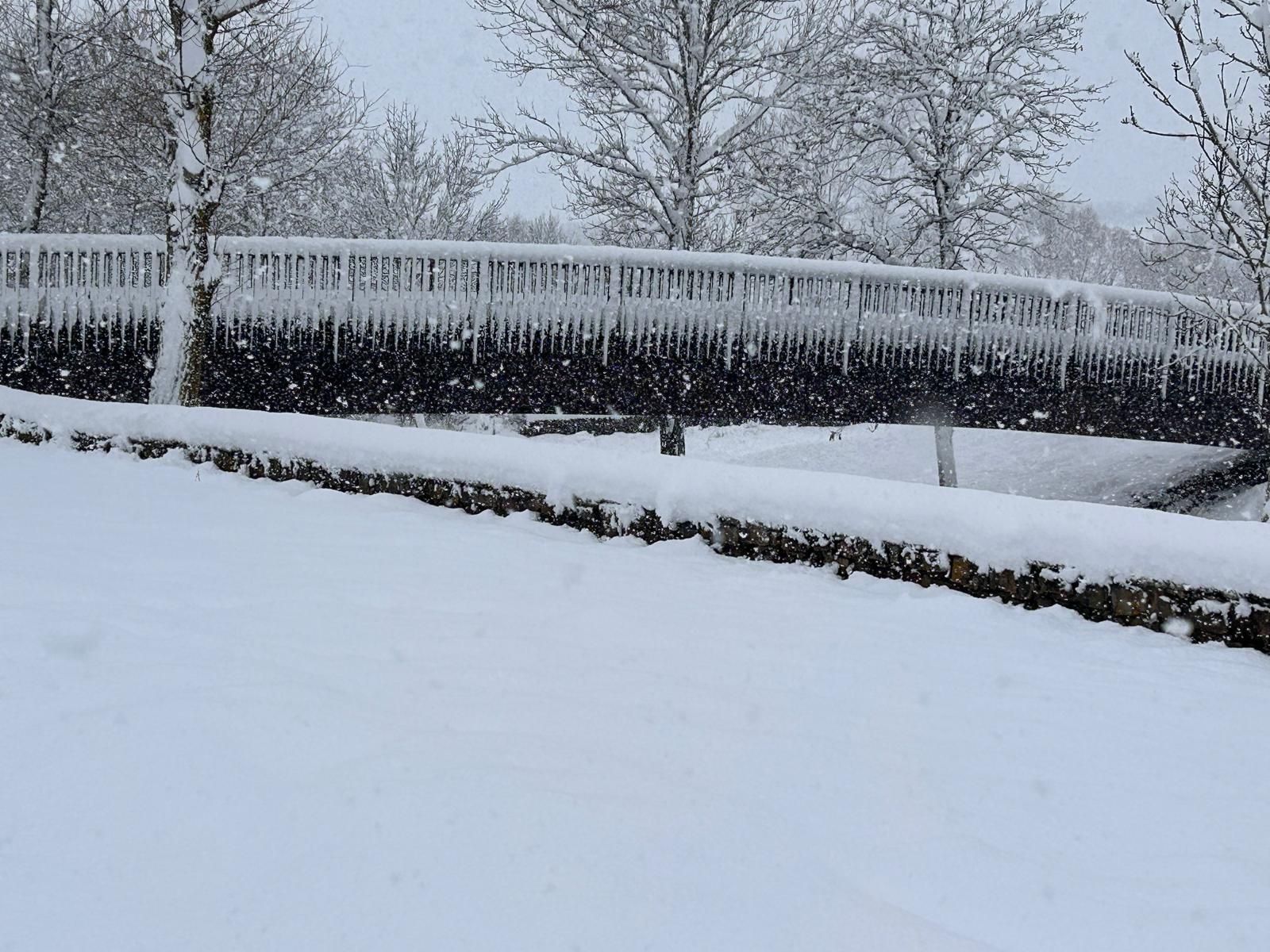 La nieve deja bonitas estampas en Cantamuda