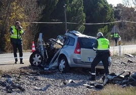 Estado en el que ha quedado el turismo en el que viajaba el fallecido.